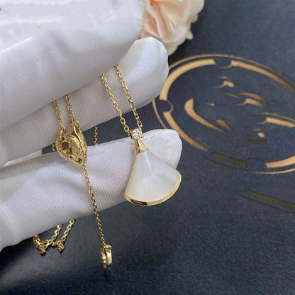 [GALE]DREAM NECKLACE WHITE MOP GOLD 1 DIAMOND