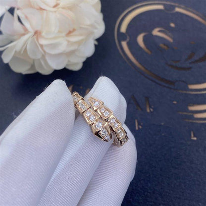 [GALE]SERPENTI RING PINK GOLD DIAMOND PAVED 4MM