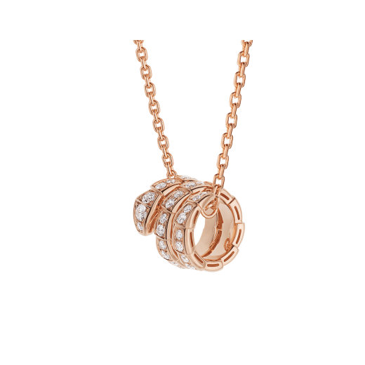 [GALE]SERPENTI PINK GOLD NECKLACE DOUBLE RING DIAMOND