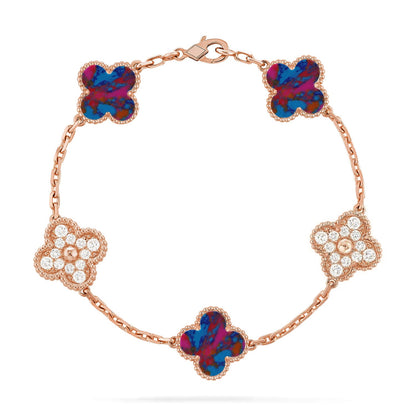 [GALE]CLOVER 5 MOTIF COLOR GEMSTONES BRACELET COLLECTION