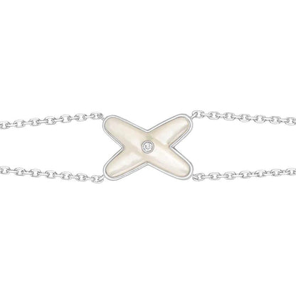 [GALE]JEUX BRACELET WHITE MOP SILVER 1 DIAMOND