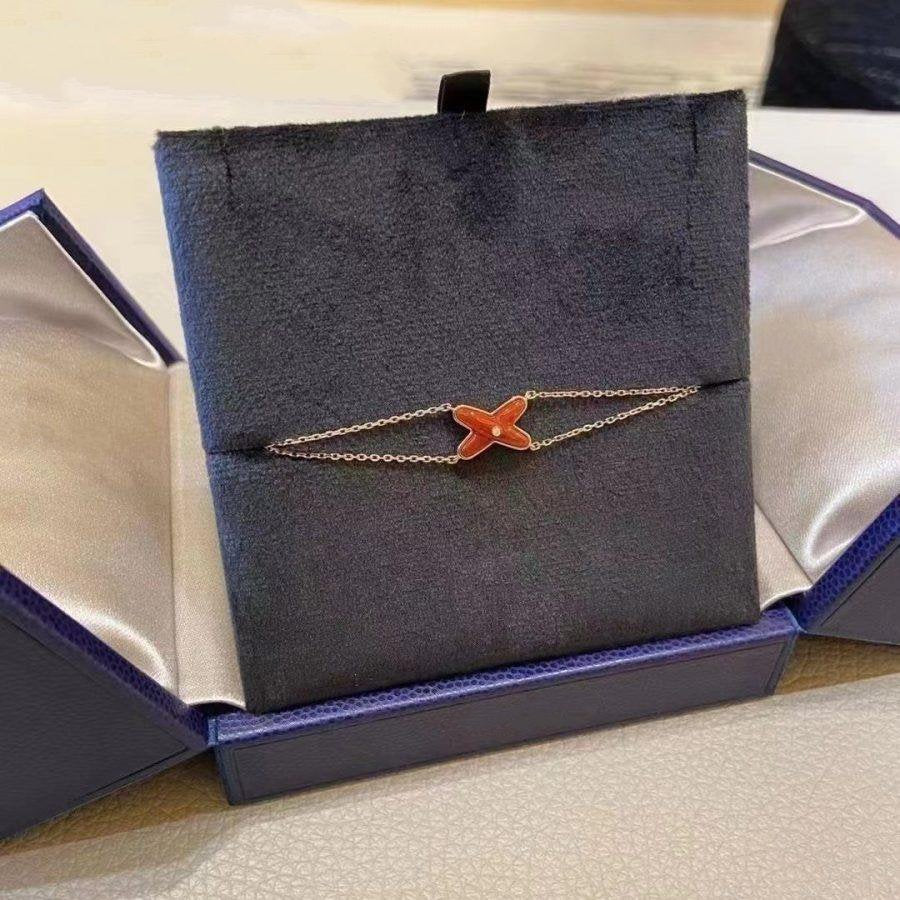 [GALE]JEUX BRACELET CARNELIAN PINK GOLD 1 DIAMOND