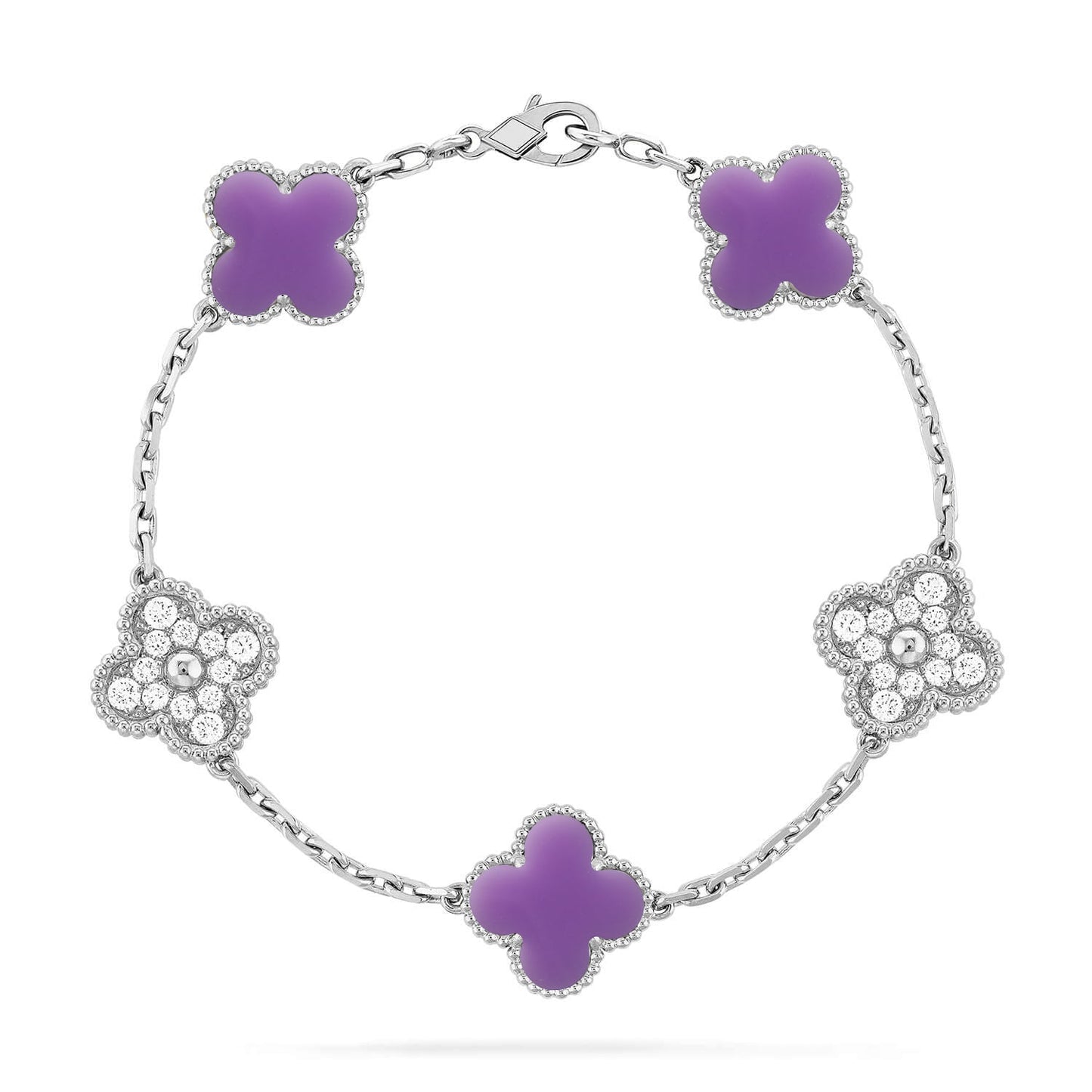[GALE]CLOVER 5 MOTIF LIGHT PURPLE BRACELET COLLECTION