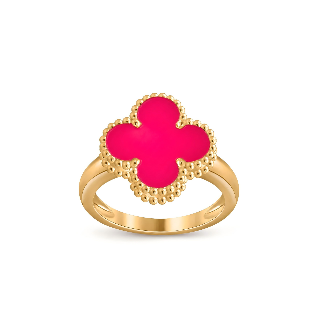 [GALE]NEW CLOVER PINK ENAMEL RINGS