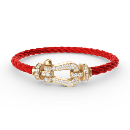 [GALE]FORCE LARGE HORSESHOE FULL DIAMOND BRACELET GOLD