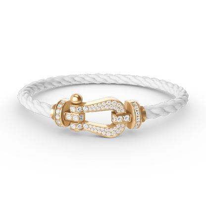 [GALE]FORCE LARGE HORSESHOE FULL DIAMOND BRACELET GOLD