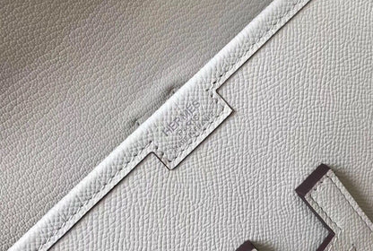 Hermes Jige Elan 29 Clutch In White Epsom Leather