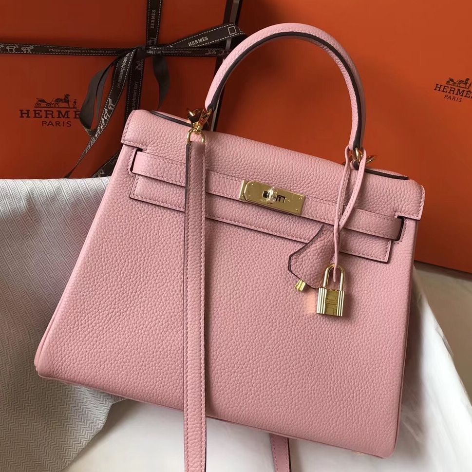 HM KELLY 28CM PINK TOGO LEATHER GOLD HARDWARE