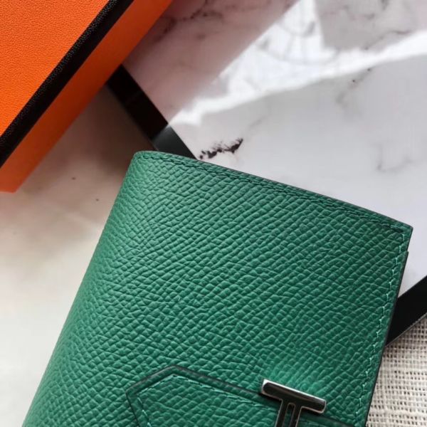 HM Bearn 10cm Mini Wallet In Vert Vertigo Epsom Leather