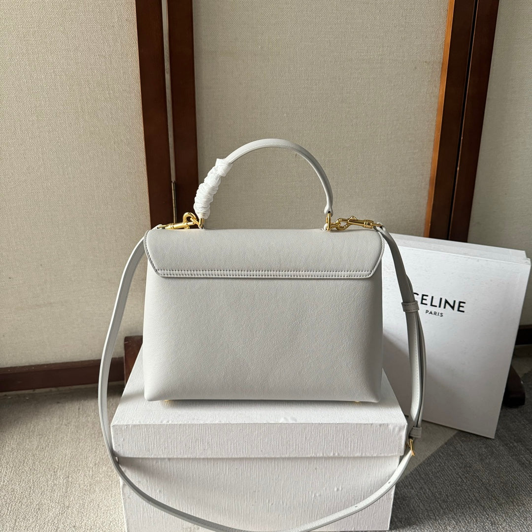 MEDIUM NINO BAG 25 IN WHITE SOFT CALFSKIN GOLD HARDWARE