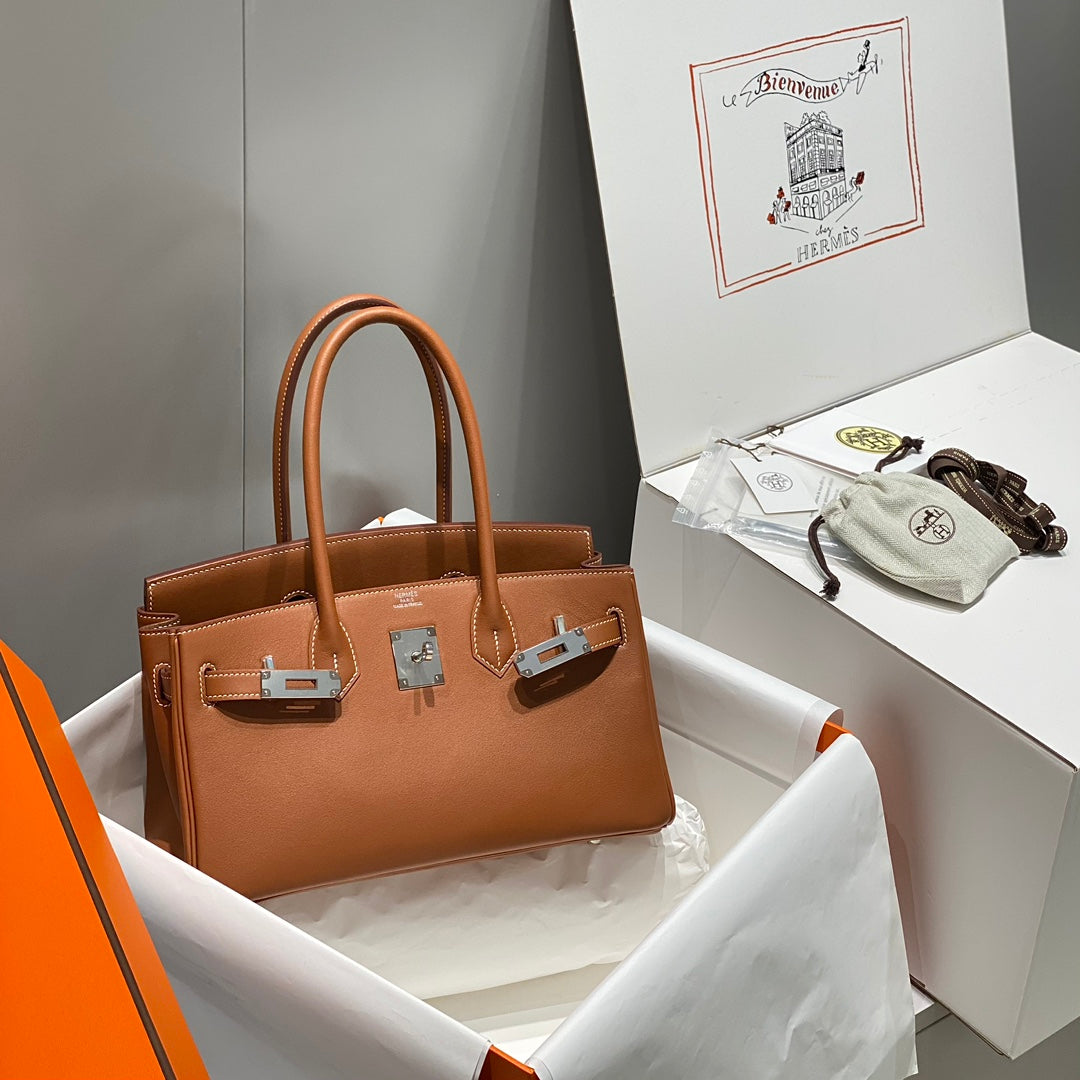 HM Shoulder Birkin 29 Yam Orange Leather 222354