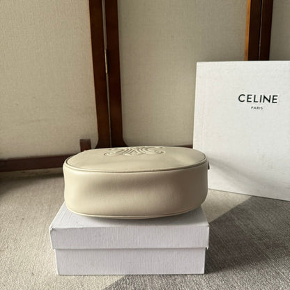 SMALL HÉLOÏSE BAG CUIR 22 IN WHITE CALFSKIN EMBOSSED LOGO