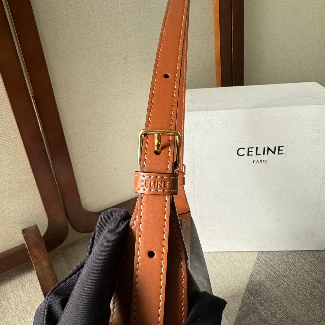 SMALL HÉLOÏSE BAG CUIR 22 IN BLACK TRIOMPHE CANVAS