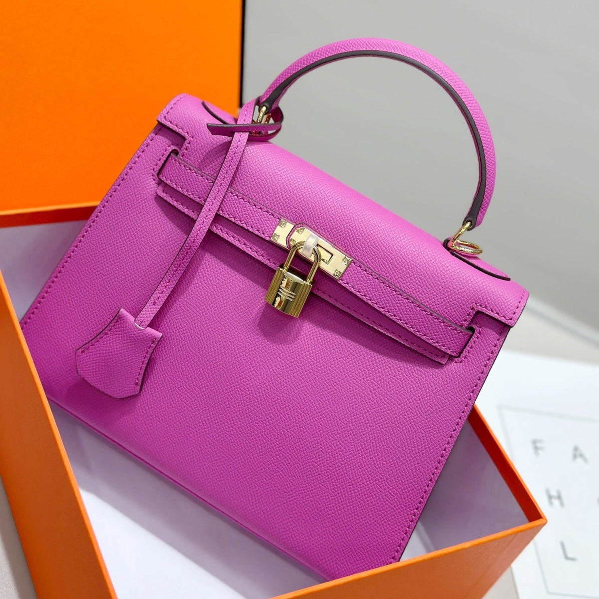 HM Kelly 25cm Pink Epsom Leather Gold Hardware