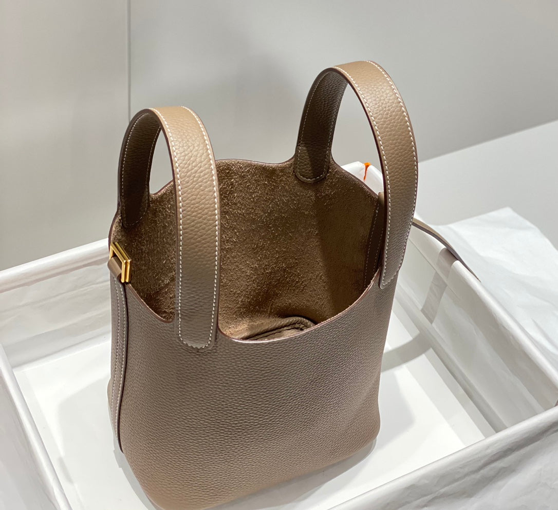 picotin lock etoupe togo leather gold hardware