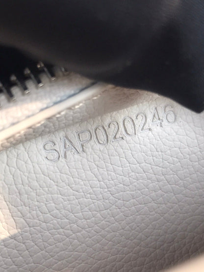HIRONDELLE BAG 25 IN WHITE LAMBSKIN AND GOYARDINE CANVAS