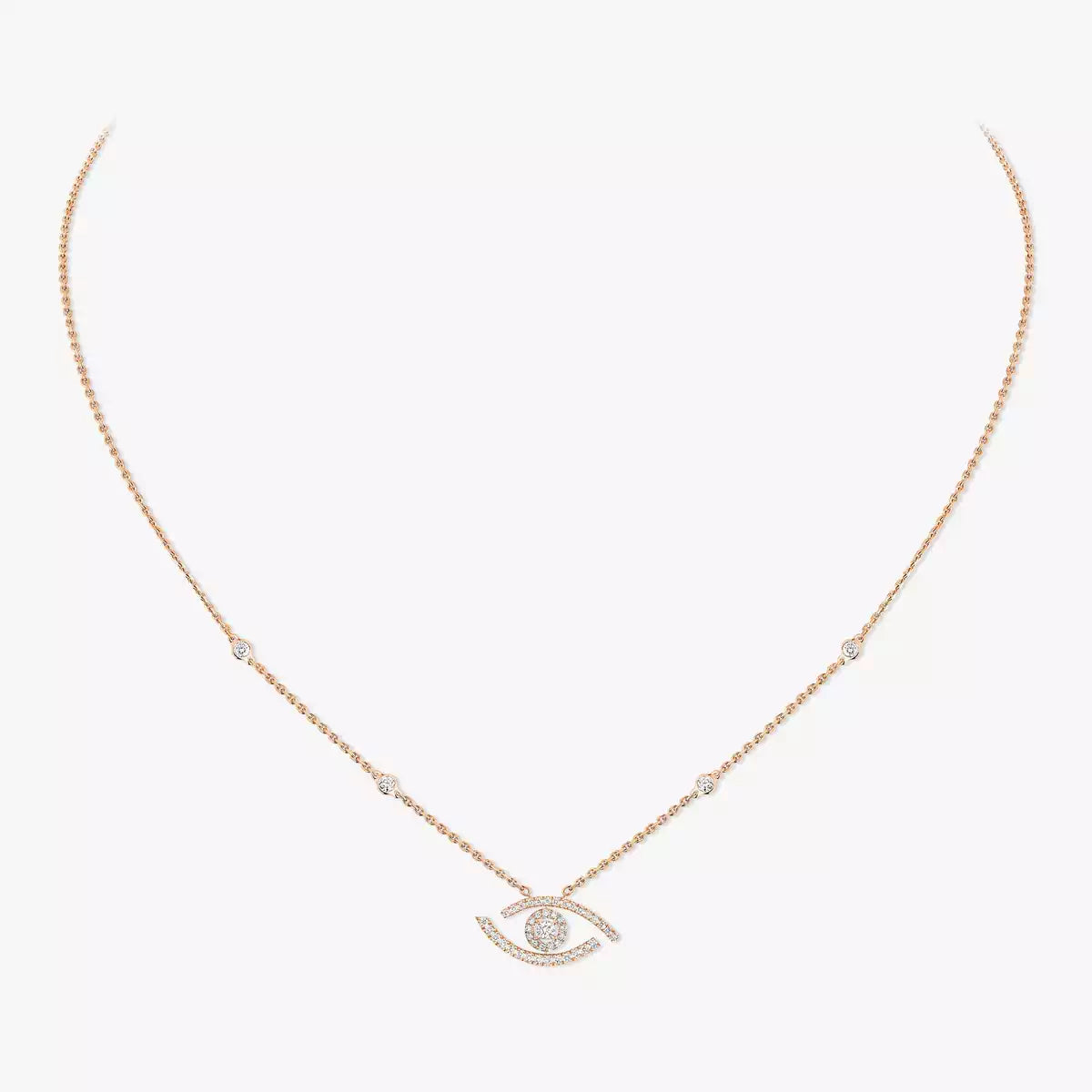 [GALE]Pave_ Diamond Necklace Lucky Eye