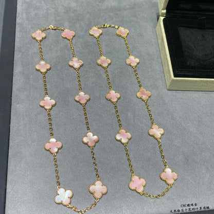 [GALE]CLOVER 10 MOTIFS PINK MOP NECKLACE