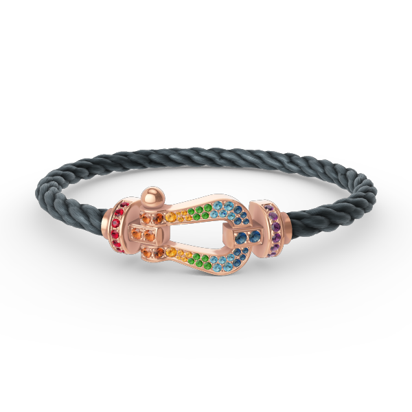 [GALE]FORCE LARGE HORSESHOE  COLORED DIAMOND BRACELET ROSE GOLD