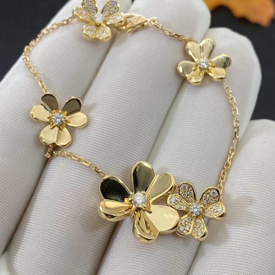 [GALE]FRIVOLE GOLD 5 FLOWERS BRACELET