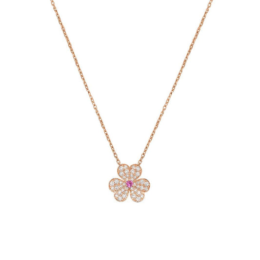 [NOVO]FRIVOLE ROSÉGOLD BLUMEN-DIAMANT-HALSKETTE