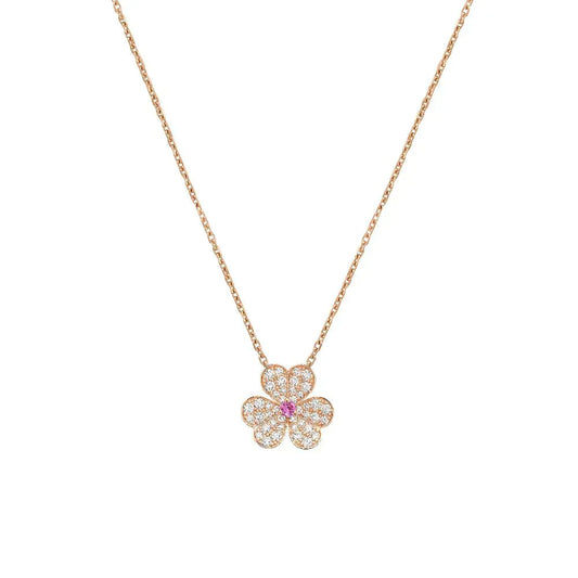 [NOVO]FRIVOLE ROSÉGOLD BLUMEN-DIAMANT-HALSKETTE