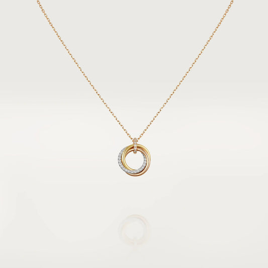 [NOVO]TRINITY-HALSKETTE SILBER GOLD ROSA GOLD DIAMANTEN 